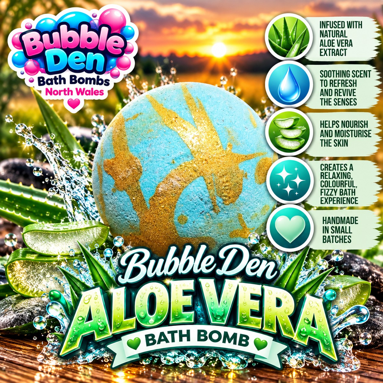 Aloe Vera Bath Bomb Spa Poster (1) ALOE VERA BATH BOMB
