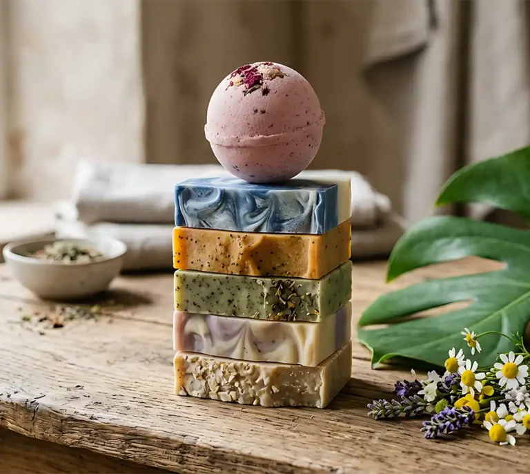 Selection of soaps on shelf