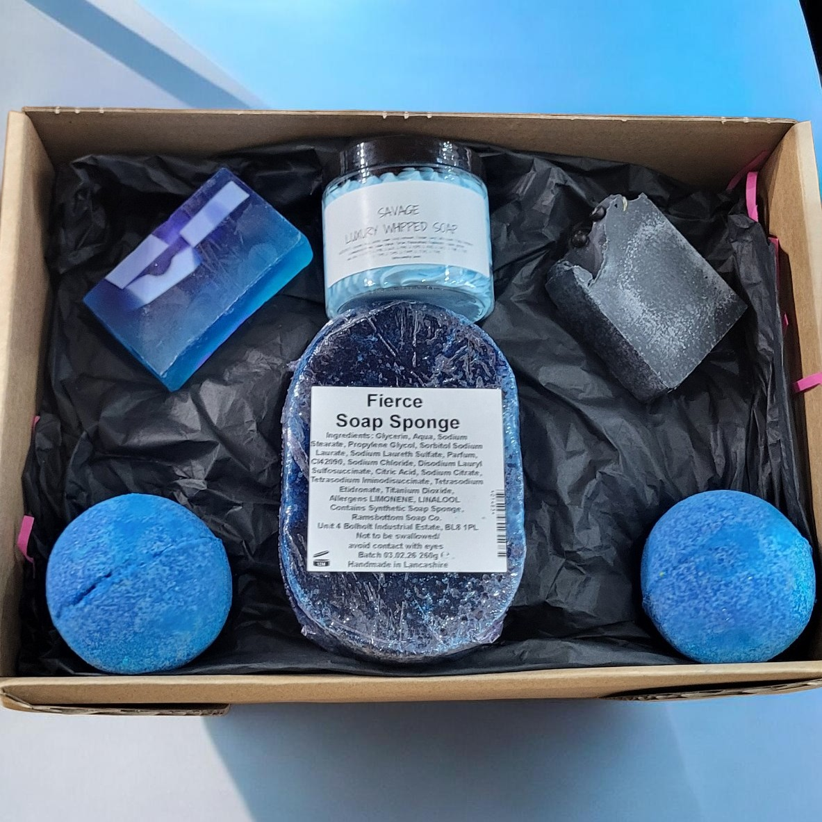 Mens shower and bath gift box