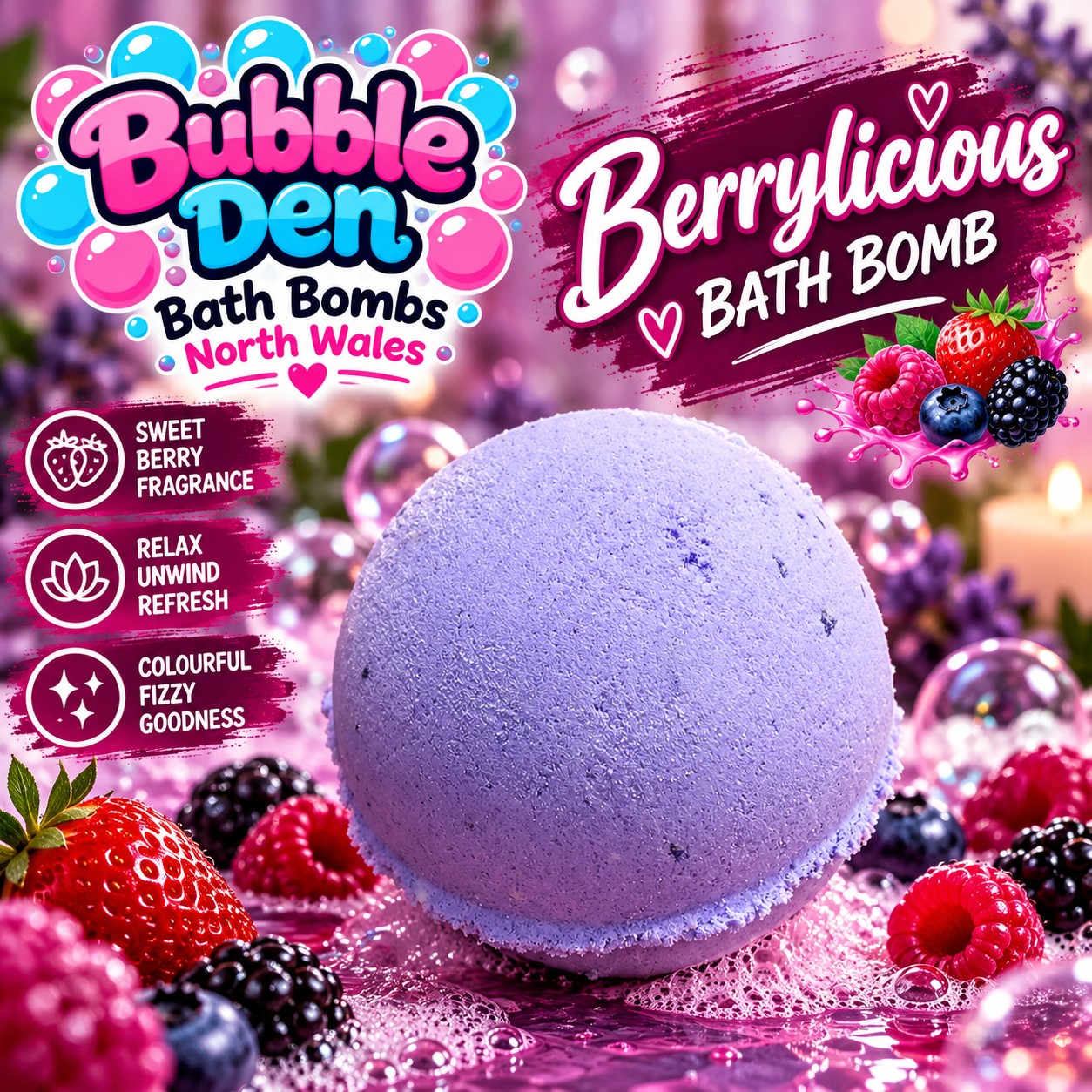 Berrylicious Lavender Bath Bomb BERRYLICIOUS